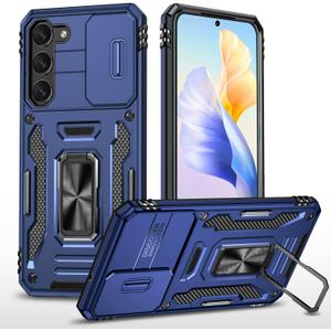Case for S23 Samsung Phone Case Samsung Galaxy S23 Case with Kickstand Ring Holder, with Camera Cover, with Magnetic Car Mount Function, for Samsung Galaxy S23 (Navy Blue)