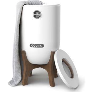 CCGIRU Luxury Towel Warmer Bucket, 20L Large Heated Towel Warmers for Bathroom with Timer, Auto Shut Off, Fits Up to Two 40"X70" Oversized Towels, Bathrobes, Blankets for Home, Spa (White)