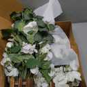 Ling's moment 17.5" Tall Free Standing Artificial Flowers Arrangements 2 pcs Wedding Aisle Runner Chair Decorations White Sage Centerpieces for Ceremony Reception Eucalyptus Rose Floral Party Outdoor