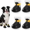 Dog Shoes for Small Medium Large Dogs, Removable Fleece Liner & Adjustable Straps, Waterproof Anti-Slip Paw Protectors, Dog Snow Boots for Winter Snow & Indoor Hard Floors (Black, 9)