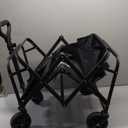 Collapsible Foldable Wagon, Heavy Duty with Wheels, Utility Folding Grocery Wagon for Outdoor Activities (Black)