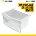 PartsBroz WR32X32346 Crisper Drawer - Compatible With General Electric Hotpoint Refrigerator - Replaces AP6981947 PS12744065 WR32X26214 WR32X10654 WR32X10860 4958312