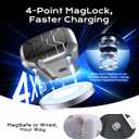 Anqrp MagArmor Auto-Open for AirPods 4th Generation Case with Built-in Magnets, [One-Press Auto-Open] [Compatible with Mag-Safe Charging], Full-Body MIL-Grade Protective with Air-AL Carabiner Gray