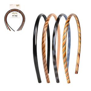 Scunci by Conair Effortless Beauty Skinny headband -plastic Headbands for Women and Men - hair accessories for women - Neutral Colors - 4 Count (Assorted Classic)