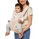 Ergobaby Alta Hip Seat Baby Carrier for Babies & Toddlers 4-48 Months (12-45 lbs) - 3-Position Convertible Ergonomic Baby Carrier with Storage Pocket, Sun Hood, Hip-Healthy Positioning - Natural Beige