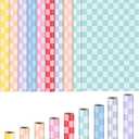 Perkoop 9 pack textile checkerboard bulletin board paper roll 4x12 ft paid resistant colorful bulletin board paper for classroom