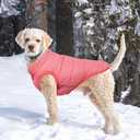 Warm Dog Coat, Windproof Dog Jacket Fleece Pet Winter Coats Solid Color Dogs Clothes Cold Weather Pet Jacket Vest Soft Puppy Apparel for Small Medium Dogs Cat (L, Pink)