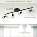Unicozin LED 4 Light Track Lighting Kit, 24.8'' Black 4 Way Ceiling Spot Lighting, Flexibly Rotatable Head, Track Light Included 4 x LED GU10 Bulb (4W, Daylight White 5000K, 400LM)
