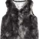LJYH Baby Girls Dark Gray Faux Fur Vest Children Spring Autumn Outerwear jackets (3-6 Months)
