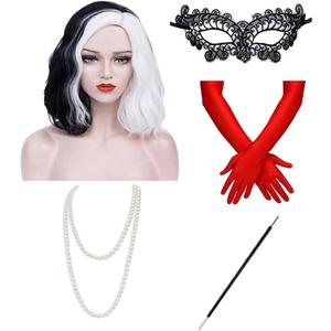 BaronHong 1920s Great Gatsby Accessories Set,Flapper Costume Accessories Roaring Accessories Women Flapper Headpiece (Medium)