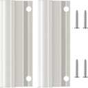 2 Sets Hinge Leaf for Screen Doors White Upper Storm Aluminum Door Replacement Parts Compatible with Anderson Screen Doors