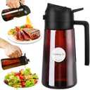 SweeHo Oil Sprayer for Cooking, 2 In 1 Oil Dispenser and Oil Sprayer (Black+Dark Brown)