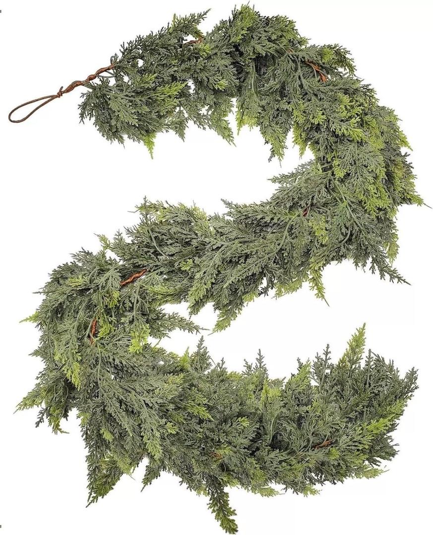 6FT Cedar Garland Artificia Touch The Spring Garland, Decorations for Home Dining Holiday Party Decor
