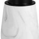 12Oz Ceramic Liquid Soap Dispenser - Modern Lotion Hand Soap Dispenser with Easy-to-Press Black Pump, Reusable and Refillable Dish Soap Dispensers for Bathroom & Kitchen, Marble White