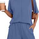 BTFBM Casual 2 Piece Sets For Women Summer 2026 Short Sleeve Tops Shorts Spring Lounge Matching Workout Airport Outfits