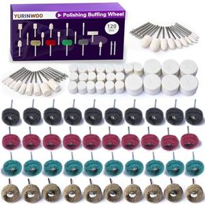 Polishing Kit for Dremel, Abrasive Buffing Wheels for Rotary Tool Accessories with 1/8 Inch Shank, Polishing Bits for Metal Wood Watch Jewelry Brass