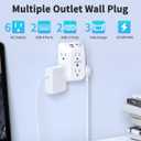 2 Pack Outlet Extender Surge Protector, HOPOW 6 Outlet Splitter with 4 USB Ports (2 USB C), USB Wall Charger, 3-Sided 1050J Multi Plug Wall Outlet, Wall Mount for Home Travel Office Travel, White