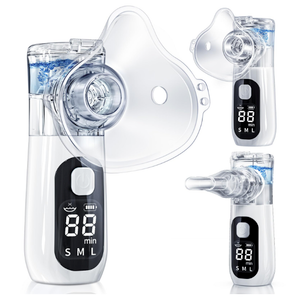 Portable Atomizer for Adults & Kids, Handheld Personal Humidifying Device with 3 Mist Levels, LCD Display, USB Rechargeable, Auto Cleaning, Auto Shut-Off, Quiet Portable for Home Office Travel