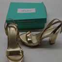 Ankis Platform Heels for Women 4 Inches Chunky Heels Sandals for Women Comfy Open Toe Block Heeled Sandals Nude White Silver Gold Black Ankle Strappy Heels 7.5