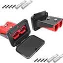 GZSH Anderson Plug 2PCS 175A Quick Connect Wire Connectors with Mount and Cap 4-1/0 AWG Battery Quick Disconnect 12V-36V Battery Quick Connect Waterproof SB175 for Car RV Trunk Boat Winch