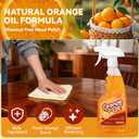 2-in-1 Furniture Polish Wood Cleaner - 2Pack Natural Orange Oil Spray Protect Wood Surface Safely, Enhanced Furniture Restorer Finish Cabinets, Tables, Antique, Floor, 32oz Total