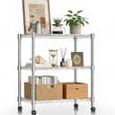 Xcity Storage Shelves, 3 Tier Heavy Duty Metal Shelving Unit with Wheels, 1050 LBS Adjustable Steel Wire Shelf for Commercial, Pantry, Kitchen, Garage, 14" D x 24" W x 30" H, Chrome