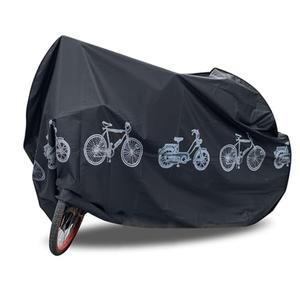 Bike Bicycle Cover Waterproof Dustproof- 190T Bike Cover for 1 or 2 Bikes, Indoor and Outdoor Use, Bike Cover Rain Sun UV Wind Snow Proof Resistant (Black)
