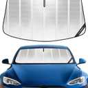 Pigenius Windshield Sun Shade for Tesla Model S 2012-2025. Full Coverage Rearview Mirror Shade for Ultimate Protection