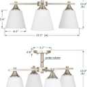 Brushed Nickel Semi Flush Mount Ceiling Light, 4 Light Transtional Kitchen Lighting Fixtures with Milk Glass Shade, Hallway Light Fixtures Ceiling Mount for Dining Room, Living Room, Bedroom, Foyer