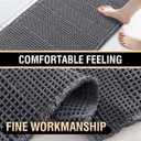 H.VERSAILTEX Upgraded Waffle Bath Mat Super Absorbent Non Slip Bath Rugs for Beside Tub, 24" x 36", Grey