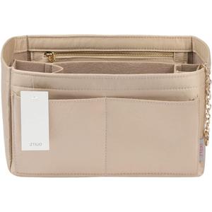 Purse Organizer Insert, Felt Purse Organizer with Zipper and Sewn Bottom Insert, Fit Speedy Neverfull Graceful,6 Sizes (X-Large, Skin color)