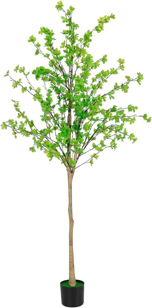 Artificial Black Olive Tree, 6FT Tall Faux Tree with Natural Trunk, for Indoor Home Decor, Large Fake Potted Plant for Office, Living Room, Bedroom Dcor
