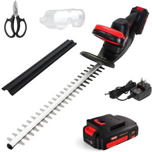 MZK 22.4'' Cordless Hedge Trimmer, 20V Bush Trimmer, Handheld Hedge Cutter, Grass Shrub Trimmer, Lightweight & Compact Trimmer(Battery & Charger Included) (Hedge Trimmer)