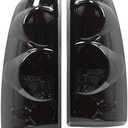 Nakuuly Tail Light Compatible With 1999-2006 Chevy Silverado 1500 2500 3500 2007 Classic, 1999-2002 GMC Sierra 1500 2500 3500 Driver and Passenger Side Taillights Black/Smoke