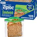 Ziploc Sandwich and Snack Bags with EasyGuide Texture, Plastic Storage Bags with Grip 'n Seal Technology, 105 Bags Total