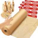 Honeycomb Packing Paper Wrap 15''x328', Substitute Alternative for Bubble Cushioning Wrap for Moving Shipping Packaging, Recyclable Moving Supplies with 48 Fragile Sticker Labels