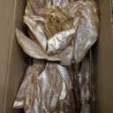 Briful 3PCS Christmas Glitter Poinsettia Flowers 3 Heads Large Artificial Amaryllis Floral Picks 24 Inch Long Stem Fake Flowers Ornaments for Christmas Tree Vase Table Centerpiece Decor (Bronze)