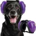 New Dog Ear Muffs for Noise Protection - 30dB NRR Dog Headphones, Noise Cancelling Hearing Protection Against Thunder/Fireworks/Vacuums, Upgraded Design with Bell Accent (Purple, X-Large)