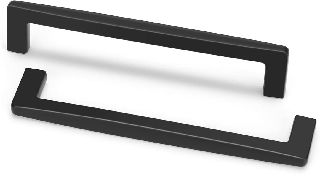 goldenwarm Cabinet Pulls (10 Pack) - 5in Black Zinc Alloy Kitchen Handles, Bathroom Cabinet Pulls for Cabinets, Cupboard, Closet - Sturdy, Easy to Install, Rust Resistant