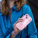 Compatible for iPhone 13 Case, Pretty Butterfly Print Three-Dimensional Wave Clear Case for Girls Women, Soft Full Package Anti-Fall Cover for iPhone 13, Pink Butterfly