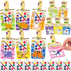 ABERLLS Valentines Day Cards for Kids School, 24 Pack Watercolor Paint Sets with Greeting Cards, Valentines Day Gifts for Kids Classroom Exchange Gifts, Valentine Party Favors for Boys and Girls