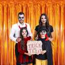 GOER 3.2 ft x 8.2 ft Metallic Tinsel Foil Fringe Curtains Party Photo Backdrop Party Streamers for Birthday,Graduation,New Year Eve Decorations Wedding Decor (5 Packs,Orange)