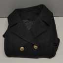 2026 Spring Coats for Women Double Breasted Lapel with Pockets A-line Coat (Black, M)