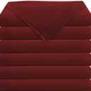 Bulk King Flat Sheets Only, 6 Pack Quick Sort Top Bed Sheet, Color-Coded Label Threads, Wrinkle-Free Shrinkage Durable Microfiber Hotel Motel Airb&bs Essentials for Hosts (105"x102",Burgundy)