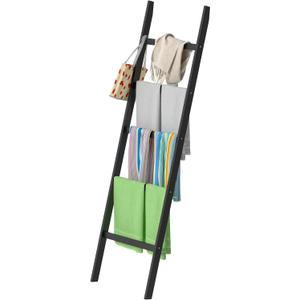 Blanket Ladders for The Living Room, 5-Tier Blanket Holder, Wall-Leaning Blanket Rack, Ladder Shelves, Wooden Quilt Ladder, Farmhouse Decor, Scarf Ladder Shelves for Living Room, Bedroom