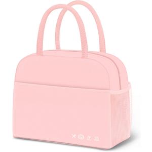 DALINDA Lunch Bag Lunch Box for Women Men Reusable Insulated Lunch Bags for Adults,Leakproof Cute Cooler Lunch Tote Bag,Large Capacity for Work Travel Picnic, Pink 
