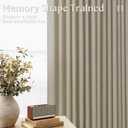 Pleated Linen Curtains 90 Inches Long for Living Room Pinch Pleat Hooks for Track System Back Tab Custom Made Memory Shape Drape Privacy Protection Khaki Living Room Bedroom Window Curtain 90 Inch