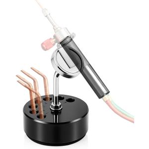 Acetylene Jewelry Torch Stand, Heavy Duty Non-slip Oxygen Welding Torch Holder with Magnetic Base & 7 Tip Storage Holes, Stable Organizer for Jewelers & Metalworkers