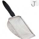 Cat Litter Scoop Stainless Steel Mesh Scooper Long Handle Deep Shovel Non-Stick Coated Metal Litter Scoop for Litter Box Kitten Pooper Lifter (Hole:3.8mm/Regular Cat Litter Scoop)