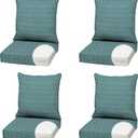 Arden Outdoor Foam Deep Seat Cushion (4-Pack), 22x24, Premium High-Density Foam, Never Flattens, Weather-Proof for Patio Chair Sofa Couch, Alana Tile